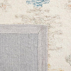 SAFAVIEH Micro-Loop Collection Area Rug - 5' x 8', Ivory & Blue, Handmade Boho Rustic Wool, Ideal for High Traffic Areas in Living Room, Bedroom (MLP476M)