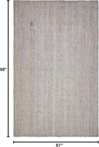Unique Loom Braided Jute Collection Area Rug - Dhaka (5' 1" x 8' Rectangle, Gray)