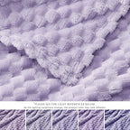 EXQ Home Fleece Blanket Twin Size for Couch or Bed - 3D Imitation Turtle Shell Jacquard Decorative Blankets - Cozy Soft Lightweight Fuzzy Flannel Blanket Suitable for All Seasons(60"×80",Light Purple)