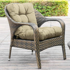 QILLOWAY Outdoor Seat/Back Chair Cushion Tufted Pillow, Spring/Summer Seasonal Replacement Cushions - Pack of 4 (Beige)
