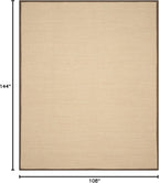 SAFAVIEH Area Rug 9x12 - Natural Fiber Collection - Large - Maize & Brown, Sisal, Woven Design with Border (NF141C)