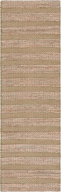 SAFAVIEH Natural Fiber Collection Runner Rug - 2'3" x 8', Green & Natural, Handmade Boho Farmhouse Rustic Jute & Cotton Jute, Ideal for High Traffic Areas in Living Room, Bedroom (NFB654Y)