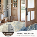 GENIMO 2X3 Washable Modern Doormat, Non-Slip Low Pile Chenille Area Rug, Small Entry Mat for Entrance Hallway Kitchen Bathroom, Dusk Tide