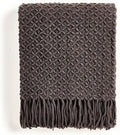 CREVENT Farmhouse Boho Knitted Throw Blanket for Couch Sofa Chair Bed Home Decoration, Soft Warm Cozy Light Weight for Spring Summer Fall (50''X60'' Chocolate)