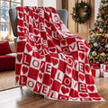 Joiedomi Throw Blanket for Couch Bed Sofa, Knitted Blankets Gifts for Valentine's Day, Cozy Cute Soft Red Throw Home Room Decor Aesthetic for Women Mothers Birthday Gifts 50x60 Inches