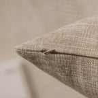 Home Brilliant Linen Pillow Cover 18 x 18 Square 18 inch Beige Decorative Throw Pillow for Bed, Couch, Sofa, Living Room, No Insert, 1 pc, 18x18 inch, Burlap