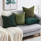 Topfinel Fall Pillow Covers Set of 4 Soft Corduroy Boho Strip Textured Green Pillow Covers Modern Farmhouse Cute Autumn Home Decor Green Living Room Sofa Couch Bed 55x55 cm