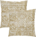 Tan Brown Gray Boho Throw Pillow Covers 20x20 Inch Decorative Square Bohemian Carpet Pattern Ethnic Pillow Cases Rustic Vintage Rug Cushion Covers Farmhouse Home Decor For Sofa Couch Outdoor Set of 2
