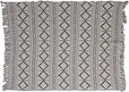 Bloomingville Soft Recycled Cotton Blend Throw with Diamond Pattern, Green and Beige