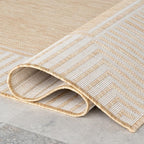 Nuloom Asha Tan/Ivory, 5' x 8', Casual, Striped Border, Soft and Cozy, High Traffic, Stain Resistant, Easy Clean, Durable Area Rug for Indoor/Outdoor Patio, Deck, Porch, Garden, Courtyard