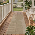 Easy Jute Rug 2x6: Indoor Outdoor Natural Boho Area Rugs for Hallway Patio Non Slip - Farmhouse Neutral Contemporary Carpet Mat for Entryway Kitchen Laundry Room Bedroom Washable
