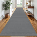 EARTHALL Runner Rug 3x20 Ft Washable Runners for Hallways Extra Long Woven Non Slip Entryway Runner Braided Kitchen Runner Indoor Outdoor Carpet Runners for Hotels, Officel, Stair, Dark Gray