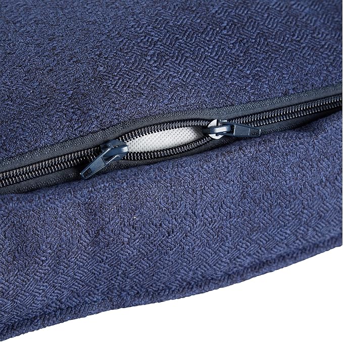 Square Tufted Floor Pillow with Removable Cover, Cobalt, Medium (32")