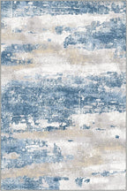 GENIMO No Crease Non Slip 6x9 Area Rugs for Living Room, Craft Woven Modern Rug, Soft Floor Carpet, Single-Piece Rugs for Bedroom, Dining Room, Office, Blue