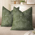 AELS Boho Decorative Textured Throw Pillow Covers 20x20, Modern Mid Century Rainbow Tufted Pillow Case, Farmhouse Rustic Geometric Woven Cushion Case for Bed Couch Sofa, Olive Green