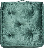 SAFAVIEH Home Collection Belia Green 18-inch Square Tufted Floor Pillow with Insert