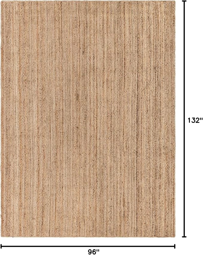 Unique Loom Braided Jute Collection Area Rug - Dhaka (8' x 11' Rectangle, Natural)