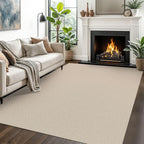 EARTHALL Woven Area Rugs 5x7 Ft Washable Living Room Rugs Non Slip Rubber Backed Dining Room Rug Braided Bedroom Rugs Indoor Floor Carpet for Living Room, Bedroom, Dining Room, Beige/Khaki