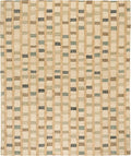 Dash and Albert Mosaic Blue Handwoven Jute Rug, 7.5 X 9.5 Feet, Blue/Ivory Geometric Pattern - Premium Luxury Hotel Quality Soft Breathable Hypoallergenic Machine Washable Easy Care All Season