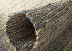 SAFAVIEH Vintage Leather Collection Area Rug - 6' Square, Grey, Handmade Boho Fringe Leather & Jute, Ideal for High Traffic Areas in Living Room, Bedroom (VTL203F)