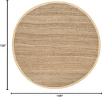 SAFAVIEH Natural Fiber Collection 9' Round Natural NF732A Handmade Farmhouse Premium Jute Area Rug