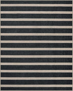 Lahome Elance Striped Easy Jute Outdoor Rug 8x10, Washable Living Room Patio Rug Black Indoor Outdoor Carpet, Farmhouse Geometric Non Slip Non Shedding Carpet for Office Backyard Dining Room