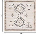 SAFAVIEH Kilim Collection Area Rug - 9' Square, Ivory & Black, Handmade Flatweave Boho Tribal Jute, Ideal for Living Room, Bedroom, Dining Room (KLM762A-9SQ)