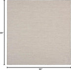 Nourison Home Courtyard Ivory Silver 8' x Square Area Rug - Easy Clean, Non Shedding, Bed Room, Living Room, Dining Room, Kitchen (8' x Square)