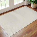 EARTHALL Woven Area Rug 3x5 Ft Washable Rugs for Entryway, Braided Rubber Backed Throw Rugs Door Mat Indoor Outdoor Entrance, Cotton Rug for Kitchen Foyer Front Door Living Room, Cream/Grayish
