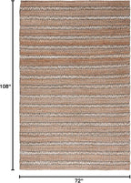 SAFAVIEH Natural Fiber Collection Area Rug - 6' x 9', Olive & Natural, Handmade Flat Weave Stripe Jute & Cotton Jute, Ideal for High Traffic Areas in Living Room, Bedroom (NFB655X)