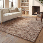 SAFAVIEH Area Rug 8x10 - Natura Collection - Large - Rust & Brown, Handmade Wool Blend, Textured Design, Ideal for Living Room, Bedroom, Dining Space (NAT425P)