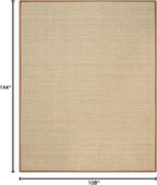 SAFAVIEH Area Rug 9x12 - Natural Fiber Collection - Large - Natural & Brown, Seagrass, Basketweave Pattern with Border (NF114B)