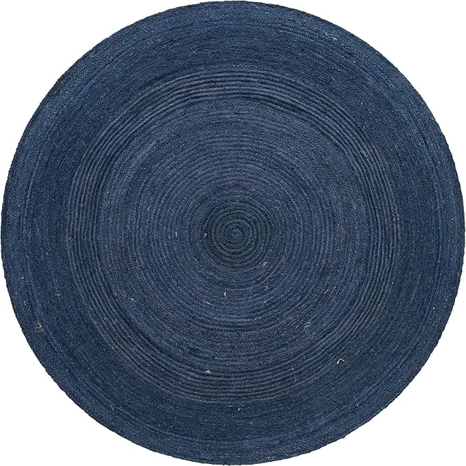 Unique Loom Braided Jute Collection Area Rug - Dhaka (8' Round, Gray)