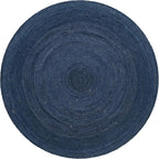 Unique Loom Braided Jute Collection Area Rug - Dhaka (8' Round, Gray)