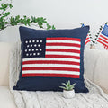 Jonhier 4th of July Throw Pillow Cover, Independence Day Patriotic Throw Pillow Case Tufted American Flag Pattern, Textured Cushion Cases Memorial Day Flag Day Decor for Sofa Bed (Blue, 18” x 18”)