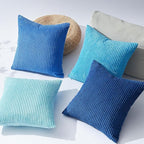 Topfinel Decorative Throw Pillow Covers Cushion Cases, Set of 4 Soft Velvet Modern Double-Sided Designs, Mix and Match for Home Decor, Pillow Inserts Not Included (22x22 inch, Blue)