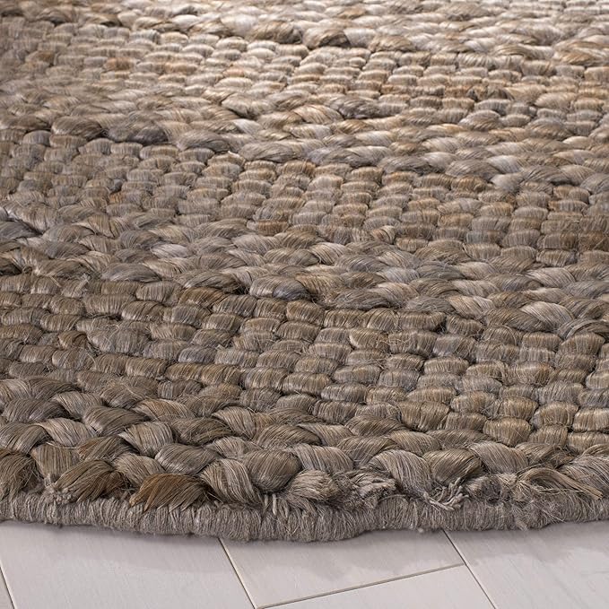 SAFAVIEH Natural Fiber Collection Area Rug - 6' Round, Beige, Handmade Jute, Braided Woven Design, Ideal for Living Room, Bedroom (NF212B)