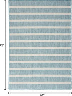 Nourison Home Positano Aqua Ivory 4' x 6' Area Rug - Easy Clean, Non Shedding, Bed Room, Living Room, Dining Room, Kitchen (4' x 6')