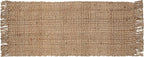 Hand Woven Chunky Jute Runner Rug 2x5 Feet Natural, Reversible Boho Neutral Decorative Indoor Outdoor Patio Rugs for Living Room, Bedroom, Hallway | Farmhouse Rustic Throw Runners Mat for Office Space