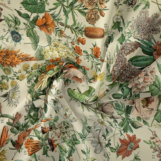 Vintage Flowers Tapestry 48”x36”, Long Vertical Wall Hanging Reference Illustrative Botanical Tapestries for Bedroom Aesthetic Floral Tapistry Botanical Plants Tapestry Wall Hanging Cute Bedroom Decor