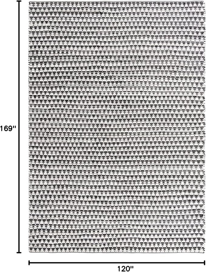 Unique Loom Chindi Jute Collection Area Rug (10' x 14' 1" Rectangle, White Black)