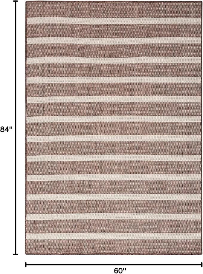 Nourison Home Positano Natural Ivory 5' x 7' Area Rug - Easy Clean, Non Shedding, Bed Room, Living Room, Dining Room, Kitchen (5' x 7')