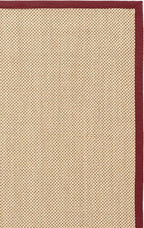 SAFAVIEH Area Rug 2x3 - Natural Fiber Collection - Maize & Burgundy, Sisal, Woven Design with Border (NF141D)