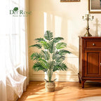 Der Rose 44" Fake Plants Artificial Palm Tree with Hand Woven Basket for Home Office Living Room Balcony Indoor Easy Assembly
