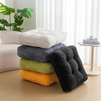 HIGOGOGO 6" Extra Thick Floor Pillow Cushion for Adults, Meditation Cushion Pillow, Large Square Floor Sitting, Tufted Corduroy Cover, for Tatami Living Room or Yoga, 22x22 Inch, Black