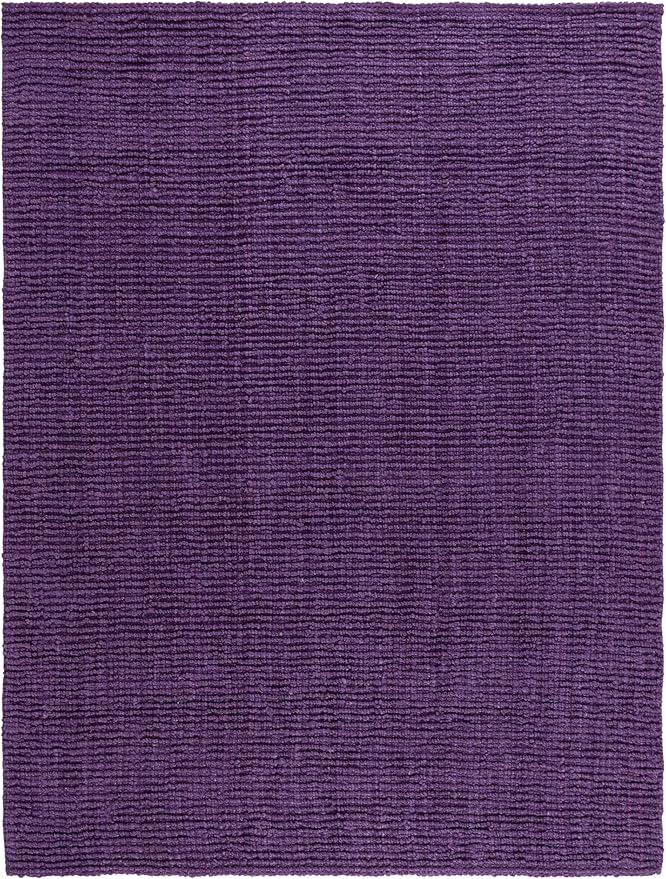 SAFAVIEH Area Rug 8x10 - Natural Fiber Collection - Large - Purple, Handmade Jute, Farmhouse Style, Chunky Textured Thick Pile (NF447B)
