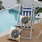DFXSZ Black Brown Outdoor Pillow Covers 16x16 Inch Set of 2 White Gray Flower Throw Pillows Farmhouse Outdoor Modern Floral Polyester Square Cushion Case Decor for Patio Funiture Garden 002B16
