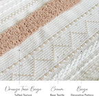 BlissBlush Long Vertical Wall Hanging Tapestry Woven Boho Farmhouse Decor Cream Beige Tassel Handmade Wall Art Decoration for Bedroom Living Room Dorm Nursery Apartment, 16x39 INCH