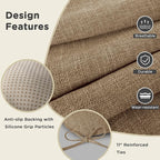 AddGrace Chair Cushions for Dining Chairs Set of 4 Kitchen Seat Cushions with Ties and Non Slip Backing Tufted Indoor Seat Pad for Kitchen Dining Room 18" x 17" x 3" Light Brown