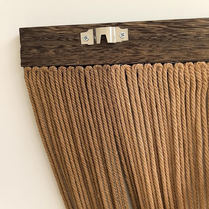 guzhiou Large Macrame Wall Hanging, Boho Wall Tapestry Decor, Fiber Wall Art Background Decor for Living Room Bedroom - Modern Craftsmanship Headboard (Brown)